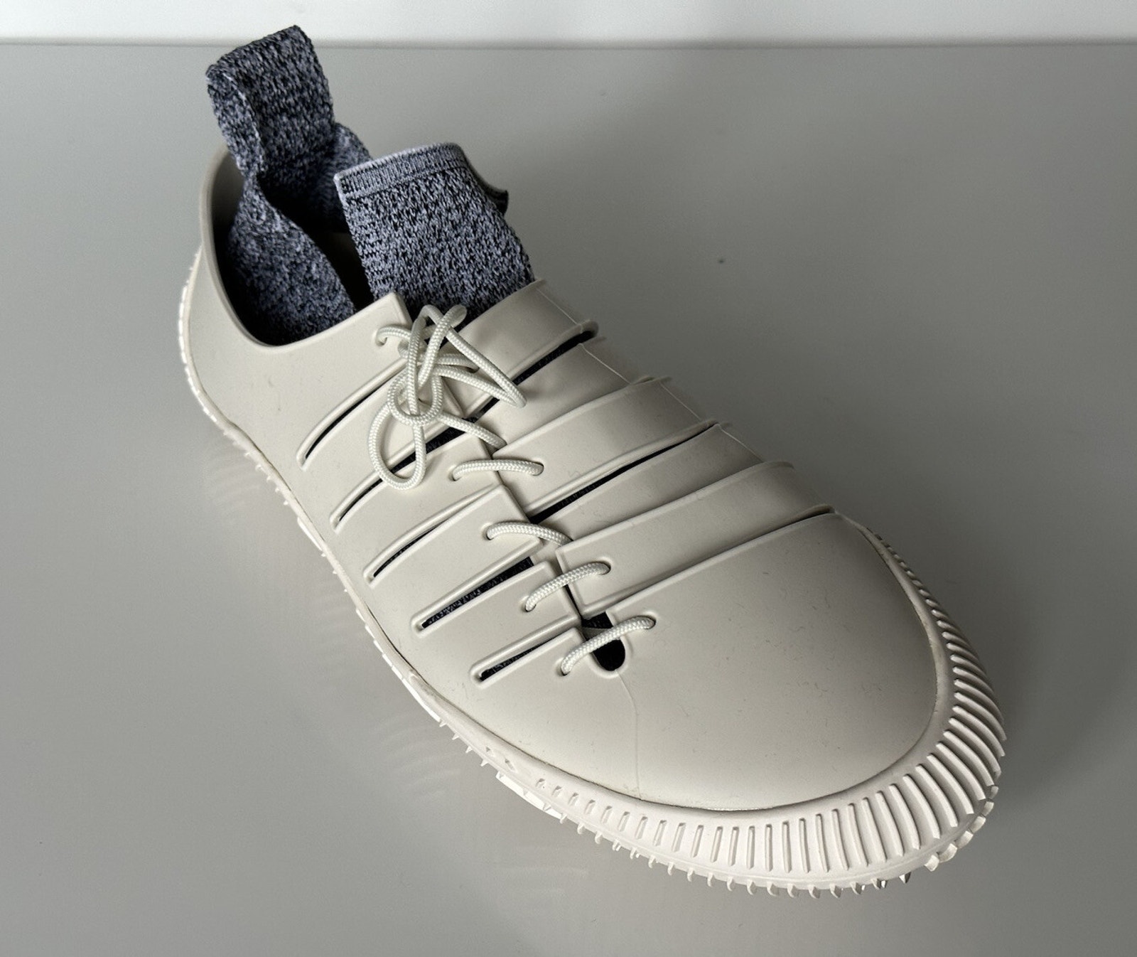 Bottega Veneta Tech Knit Rubber White Climber Sneakers 8 Us 658725 It Nib $750